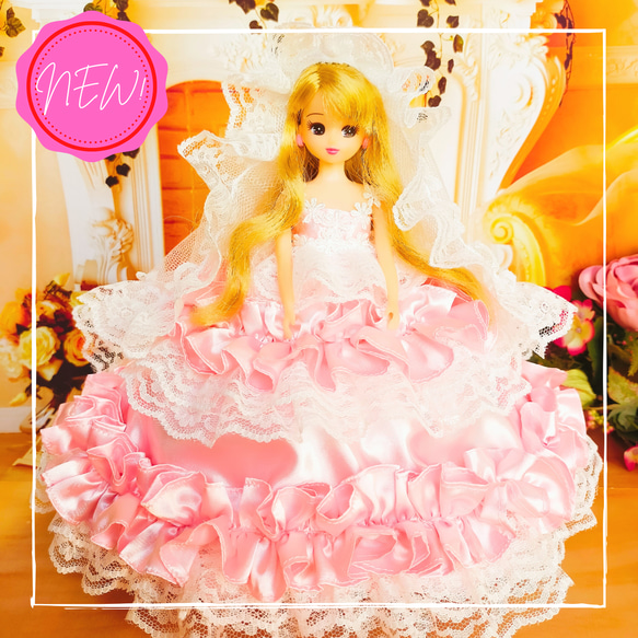 リカちゃん ドール服 人形服 ドールドレス アウトフィット ♡ピンクの