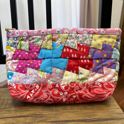 パッチワークキルト ホワイト系ログキャビン タペストリー・壁掛け