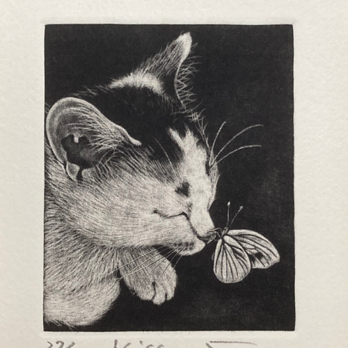 銅版画「Kiss」額付 版画 佐藤恵美 通販 15321700｜Creema(クリーマ