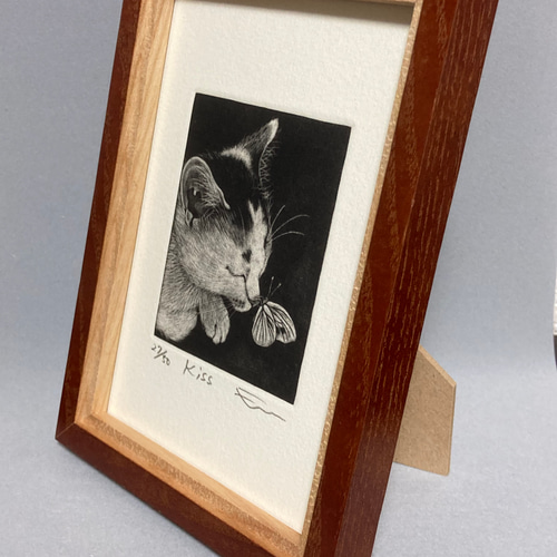 銅版画「Kiss」額付 版画 佐藤恵美 通販 15321700｜Creema(クリーマ