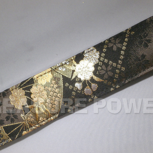 扇柄/鈍色-黒 カメラ用ネックストラップ -京都西陣織 金襴生地 カメラ