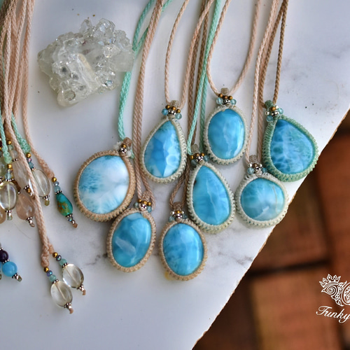 夢見ごこち☆ラリマー マクラメネックレス1191 ネックレス・ペンダント