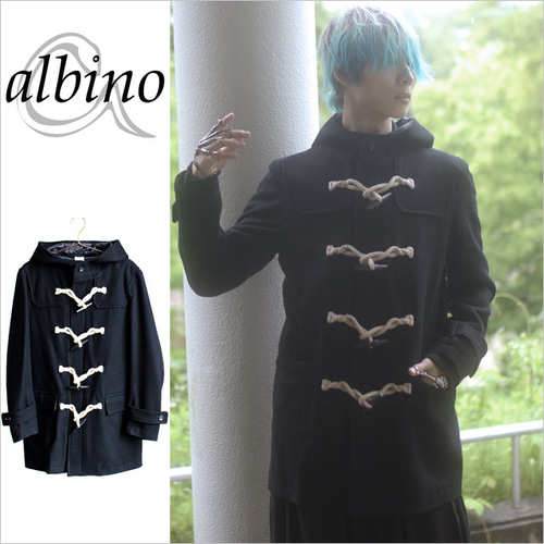 麻紐×トグルボタン留めウールダッフルコート コート albino 通販