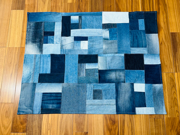 マルチマット マルチカバー☆デニム パッチワーク☆デニムリメイク