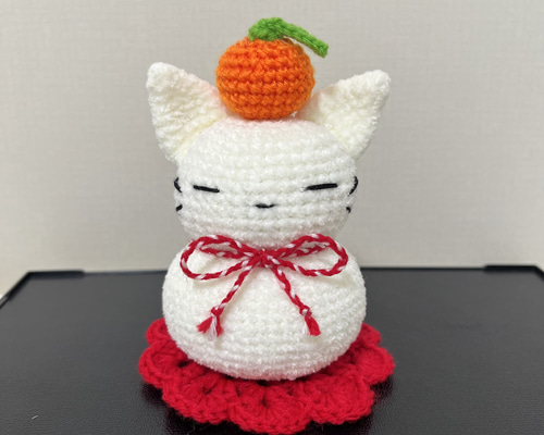 あみぐるみ 鏡餅 ねこ お正月 あみぐるみ Ren＆Chaa 通販 16494274