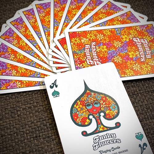 Bicycle Funky Flowers Playing Cards (カスタムバイスクル オリジナル