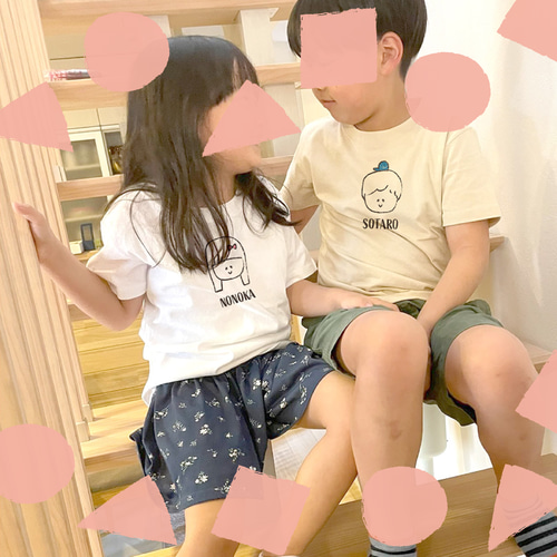 名入れ可】＜こどもサイズ＞名前入り ファミリーTシャツ 親子コーデ
