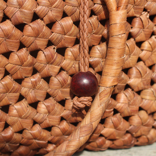 99014六角花結び編み 山葡萄 かごバッグ やまぶどう 山ぶどう カゴ