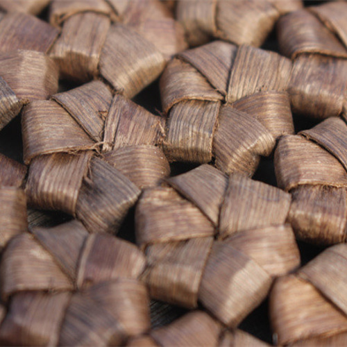 瓶敷 鍋敷 胡桃木 六角花結び編み 鍋敷き山胡桃木 クルミ 山葡萄