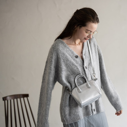 本革 2way ベイビーサイズ ショルダーバッグ シルバー金具 シルバー