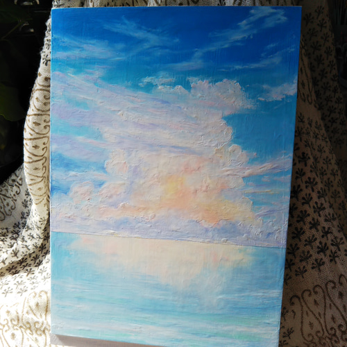 原画 あふれる雲は オイルパステル 絵画 Hidamari art 通販 16508417