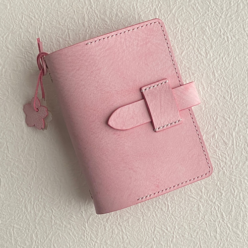 ミニ6 システム手帳カバー / イタリアンレザー / ピンク / ミニ6穴