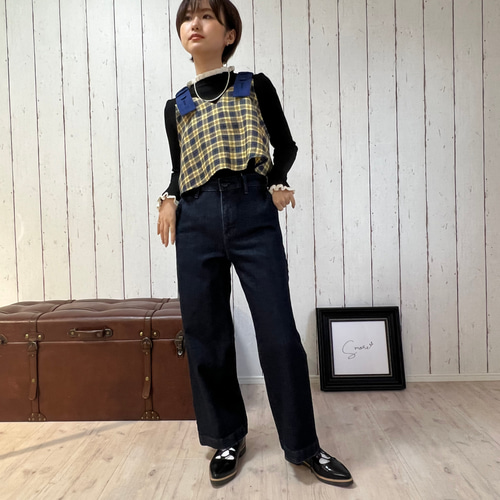 小柄さん向け ful×fulキャミ （チェック） セットアップ対応可 タンク