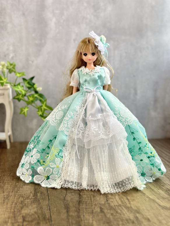 リカちゃん ブライス ドレス 4点セット ❀ マーガレットグリーン