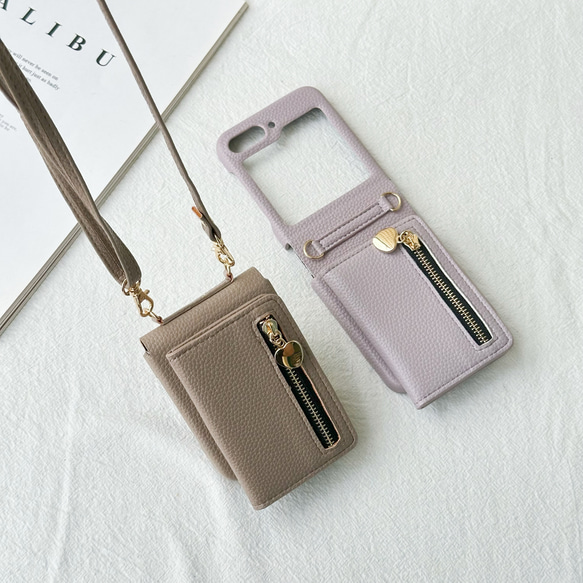 Galaxy Z Flip 6/5 ケース スマホショルダー カード収納 小銭入れ