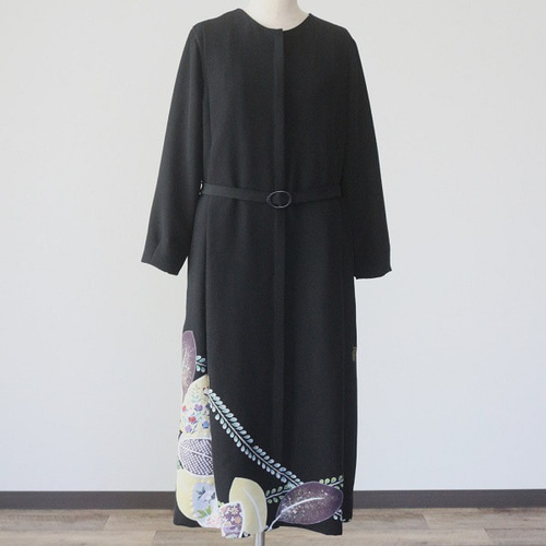 着物リメイクオーダー】前開き脇タックワンピース（裏地あり