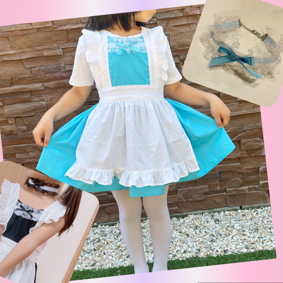 メイドエプロン チョーカー 2点セット 100〜120サイズ ハロウィン