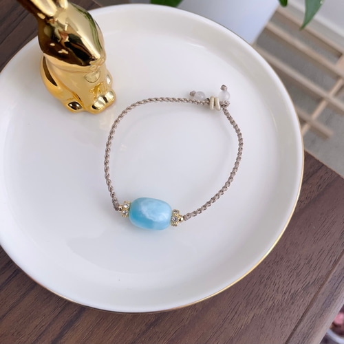 天然無処理 ラリマー デザイン ブレスレットNo650 ブレスレット 天然石