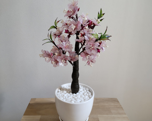 桜♡鉢植え♡アメリカンフラワー♡ディップアート♡雛飾り♡お雛様