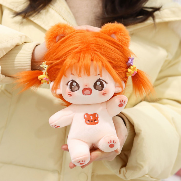 無属性 ぬいぐるみ 20cm 着せ替えぬいぐるみ オレンジ色の茶色の髪