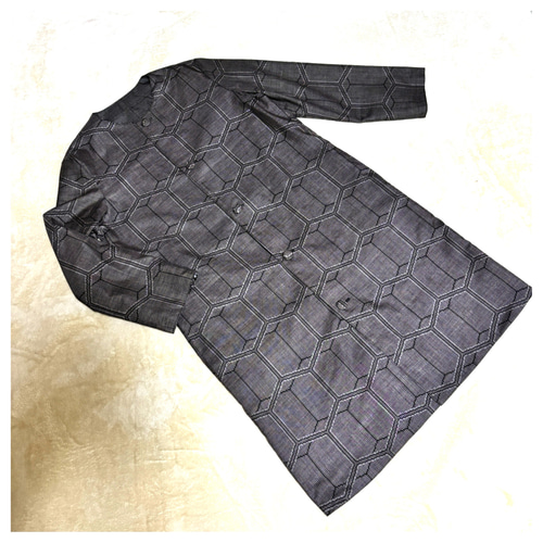 アンティーク大島紬のパッチワークコート リバーシブル 茶龍郷 受注