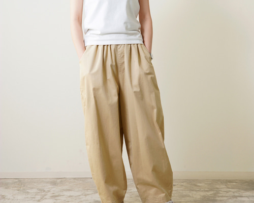 丈が選べる ユニセックスのイージーワイドパンツ ベージュ