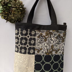 ミナペルホネン/ローズ＆アネモネ【rosy＆anemone】ノアールトート