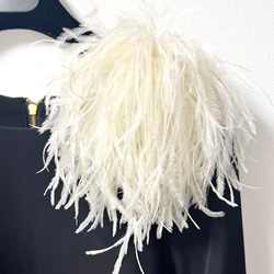 オーストリッチ フェザーコサージュ オフホワイト コサージュ hanaki