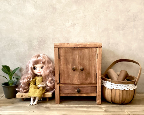 アクセサリー収納 にもなる！木製 ドール用 チェスト ドール家具