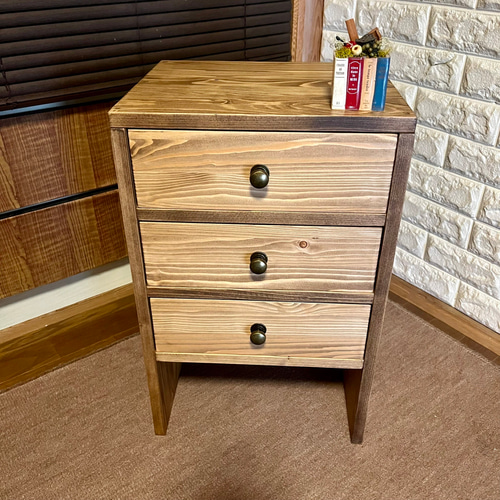 新作】3段引き出し付き収納チェスト ソファサイドテーブル テーブル 3