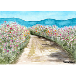 原画一点物 「輝く海」 ＜ペンスケッチ＋透明水彩＞ 絵画 Takashi.A