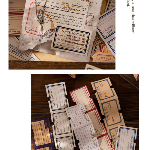 P76】コラージュ 素材 紙ものセット 海外 シート チケット風 素材紙 紙