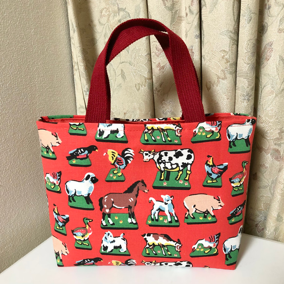 ハンドメイド トートバッグ キャスキッドソン生地 animal farm 馬