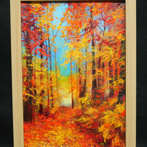 油絵 絵画 【森の紅葉】 絵画 HR 通販 16759128｜Creema(クリーマ