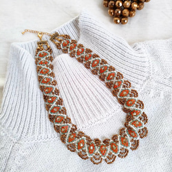 年末セール】古代 ファイアンスビーズ オリジナル ネックレス連 ビーズ