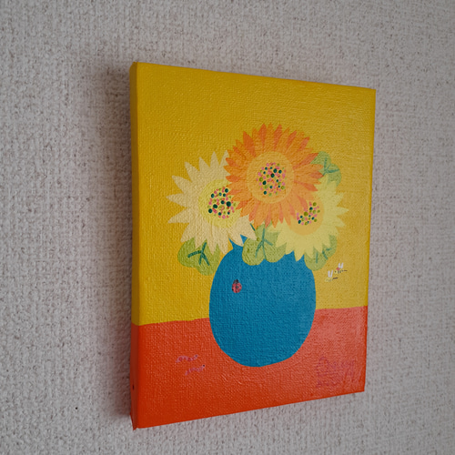 ハッピーチューリップ畑 F10号作品 アンティーク額付き 画家 小楠