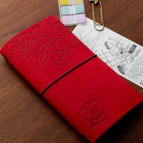冬季限定】トラベラーズノートレギュラーサイズ レッド-椿- 手帳カバー