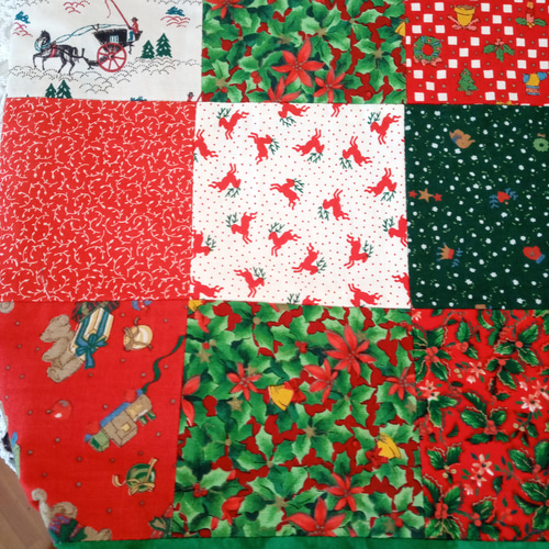 クリスマスカラー☆パッチワーク☆トートバッグ☆ハンドメイド トート