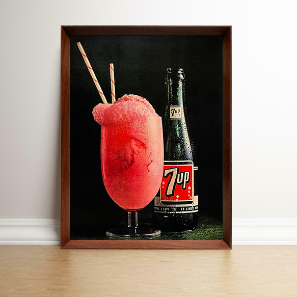 7UP セブンアップ 1960年代 アメリカ ヴィンテージ 広告 額付 ポスター