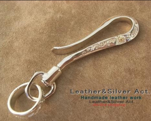 シルバーフック,925 完全1点物（釣り針S字フック）ナスカン