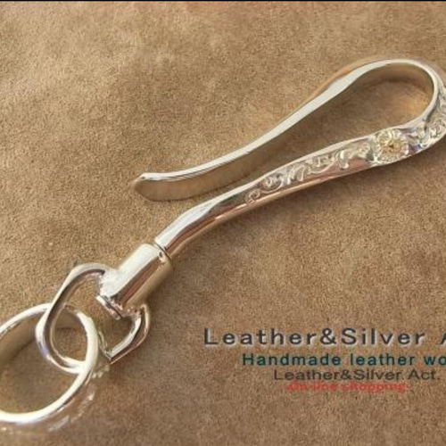 シルバーフック,925 完全1点物（釣り針S字フック）ナスカン