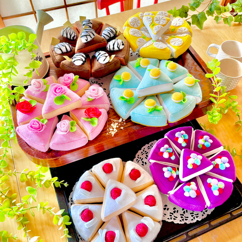 おままごと☆フェルトの三角ケーキ屋さん(トングなし) おもちゃ・人形