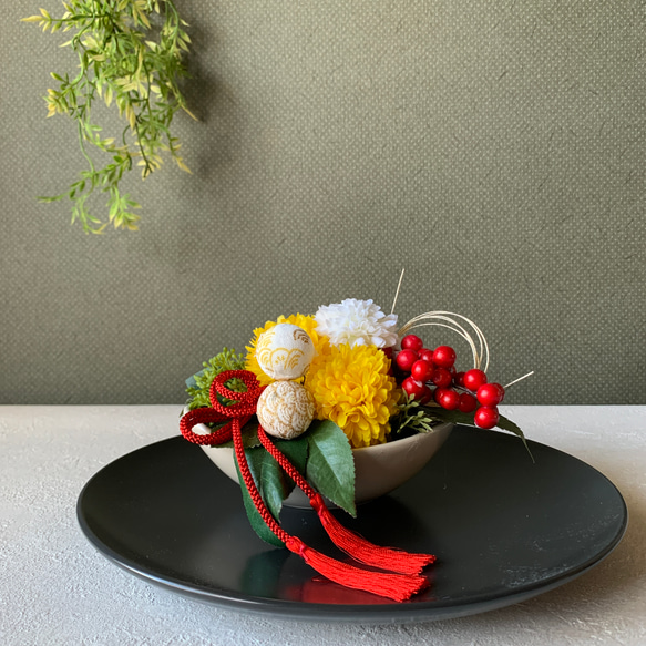 あざやか和風アレンジメント お正月 造花 アーティシャルフラワー