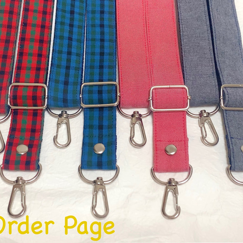 ハンドメイドPPテープチェック&デニムスマホストラップスマホ