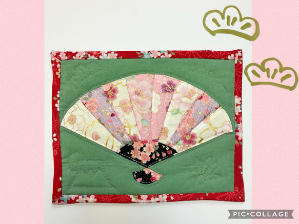 受注製作】パッチdeティーマット お正月 和柄 パッチワーク キルト