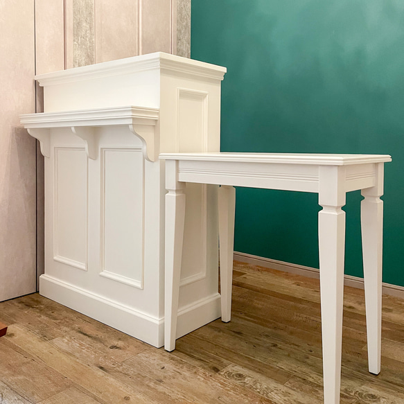 ネイルサロンカウンター&カウンセリングテーブルセット （W900＋W700