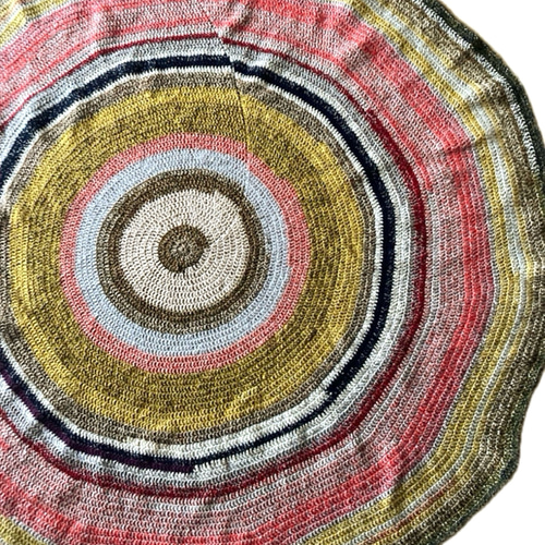 NEW！カラフル手編みニット円形気まぐれマルチカバー ラグ 140cm