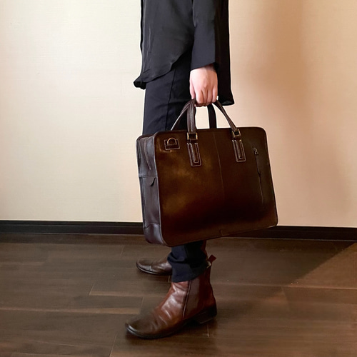 今だけ20％OFF②A本革2wayクラシック・ブリーフケース ダークブラウン