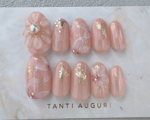 □桜シール52枚□桜ネイル 春ネイル 和柄ネイル 和装ネイル 振袖 卒業