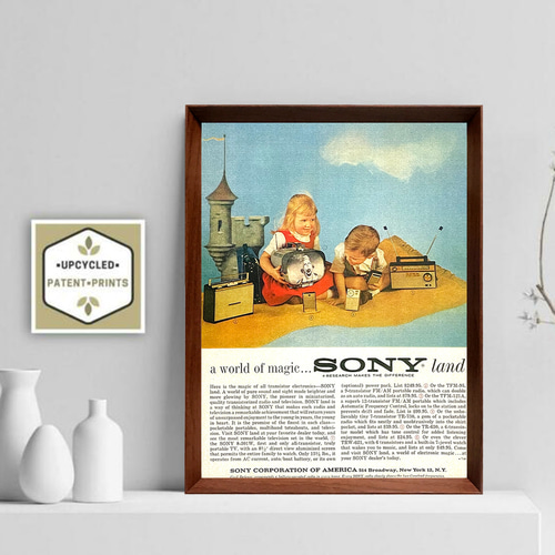 ソニー 1960年代 アメリカ ヴィンテージ 雑誌 広告 額付 ポスター